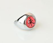 Кільце перстень Naruto Shu Itachi колір платина з червоним кабошоном №001-06