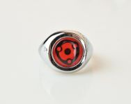 Кольцо перстень Naruto №001-08 Sharingan, Madara цвет платина с красным кабошоном