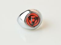 Кільце перстень Naruto Kakashi, Obito, колір платина з червоним кабошоном №001-10