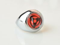 Кільце перстень Naruto Kakashi, Obito, колір платина з червоним кабошоном №001-10