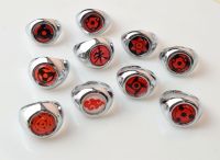 Кільце перстень Naruto Kakashi, Obito, колір платина з червоним кабошоном №001-10