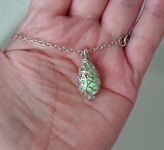 Кулон ажурний Крапля, що світиться в темряві №0008, з ланцюжком