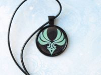 Кулон Genshin Impact Анемо (на чорном), №944-0030  25мм, с черным шнурком
