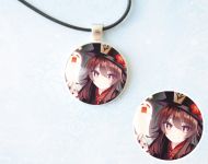 Кулон Genshin Impact Ху Тао №945-0039 , 25мм, з чорним шнурком