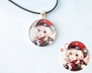 Кулон Genshin Impact Клі №945-0057 , 25мм, з чорним шнурком