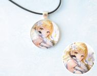 Кулон Genshin Impact Мандрівниця Люмін №945-0058 , 25мм, з чорним шнурком