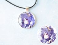 Кулон Genshin Impact Ке Цин №945-0060 , 25мм, з чорним шнурком