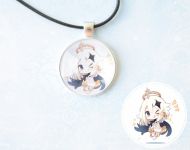 Кулон Genshin Impact Паймон , №945-0064 , 25мм, с черным шнурком