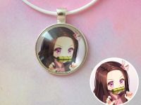 Кулон Demon Slayer Клинок, що розтинає демонів №946-0066 , 25мм, з білим шнурком