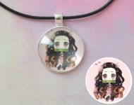 Кулон Demon Slayer, Клинок, рассекающий демонов №945-0070 , 25мм, с черным шнурком