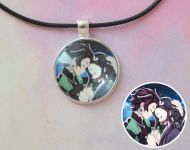 Кулон Demon Slayer Клинок, що розтинає демонів №945-0072 , 25мм, з чорним шнурком