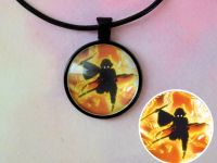 Кулон Demon Slayer, Клинок, рассекающий демонов №944-0079 , 25мм, с черным шнурком