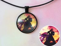 Кулон Demon Slayer, Клинок, рассекающий демонов №944-0082, 25мм, с черным шнурком