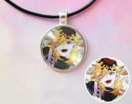 Кулон Demon Slayer, Клинок, рассекающий демонов №945-0084 , 25мм, с черным шнурком