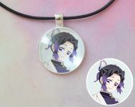 Кулон Demon Slayer, Клинок, рассекающий демонов №945-0088, 25мм, с черным шнурком