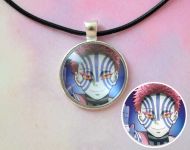 Кулон Demon Slayer, Клинок, рассекающий демонов №945-0094 , 25мм, с черным шнурком