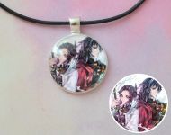 Кулон Demon Slayer, Клинок, рассекающий демонов №945-0097 , 25мм, с черным шнурком