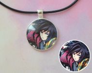 Кулон Demon Slayer Клинок, що розтинає демонів №945-0098 , 25мм, з чорним шнурком