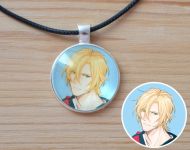 Кулон Банановая рыба Banana Fish №945-0115 , 25мм, с черным шнурком