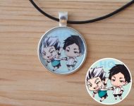 Кулон Волейбол!! Haikyuu!! Кейджи и Котаро№945-0133 , 25мм, с черным шнурком