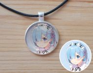 Кулон Рем Ре: Зеро Re Zero №945-0210 , 25мм, з чорним шнурком