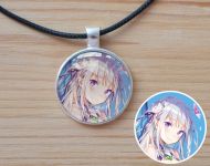 Кулон Емілія Ре: Зеро Re Zero №945-0213 , 25мм, з чорним шнурком