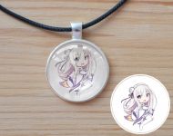 Кулон Емілія Ре: Зеро Re Zero №945-0214 , 25мм, з чорним шнурком