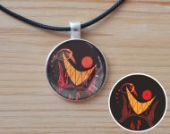 Кулон Hazbin Hotel №945-0229 , 25мм, з чорним шнурком