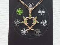 Кулон Genshin Impact Дендро елемент №0018, зі стразами