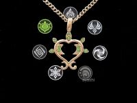 Кулон Genshin Impact Дендро елемент №0018, зі стразами