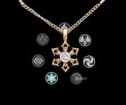 Кулон Genshin Impact Кріо елемент №0021, зі стразами