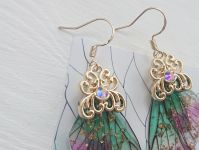 Сережки Крила рожево-біло-зелені Канае Кочо Demon Slayer №0045