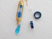 Серьга и 2 клипсы Ванітас Vanitas no Carte №0047 (золото и синий)