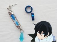 Сережка та 2 кліпси Ванітас Vanitas no Carte №0048 (платина та синій)