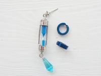 Сережка та 2 кліпси Ванітас Vanitas no Carte №0048 (платина та синій)