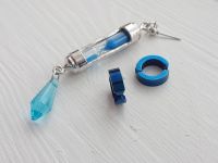 Сережка та 2 кліпси Ванітас Vanitas no Carte №0048 (платина та синій)