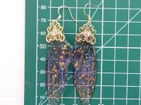 Серьги Крылья фиолетово-синие Шинобу Кочо Клинок, рассекающий демонов №0049 Kimetsu no Yaiba швензы крючки , поталь