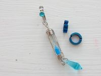 Сережка-кліпса та 2 кліпси Ванітас Vanitas no Carte №0053 (платина та синій)