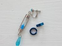 Сережка-кліпса та 2 кліпси Ванітас Vanitas no Carte №0053 (платина та синій)