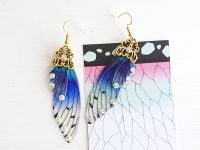 Сережки Крила зелено-сині Шінобу Кочо Demon Slayer №0061