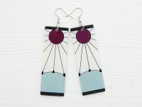 Серьги Танджиро Камадо Клинок, рассекающий демонов №0009-5 Kimetsu no Yaiba (швензы крючки), 1 пара