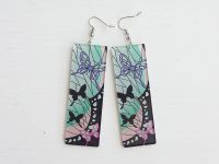 Сережки Шінобу Кочо Клинок, що розсікає демонів №0009-6 Kimetsu no Yaiba, Demon Slayer (швензи гачки)