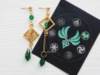 Сережки Анемо Genshin Impact №0026 (швензи гвоздики), 1 пара