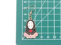 Серьги-крючки №0037 Spirited Away ,  Каонаси с сердечком , 1 пара