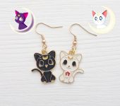 №0040 Серьги-гачки Сейлор мун Луна та Артеміс Sailor Moon 1 пара