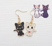 №0040 Серьги-гачки Сейлор мун Луна та Артеміс Sailor Moon 1 пара
