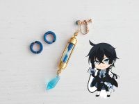 Сережка-кліпса та 2 кліпси Ванітас Vanitas no Carte №0053 (золото та синій)