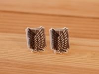 Сережки Attack on Titan герб розвідкорпусу Атака титанів №0011-1 (швензи цвяхи), 1 пара