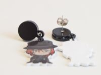 Сережки-гвоздики 0002 Bungou Stray Dogs Чуя, акрилові 1 пара