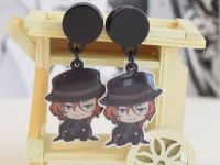 Сережки-гвоздики 0002 Bungou Stray Dogs Чуя, акрилові 1 пара